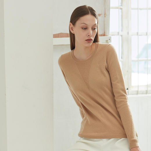 疗愈羊绒| 秋冬 圆领羊绒女套衫  DSF13W008N 商品图1