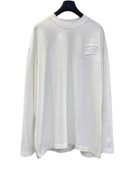 中性款破损刺绣长袖T恤ba009