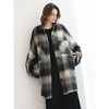 COCOBELLA英伦风格子毛呢外套秋冬中长款翻领呢子大衣WL3223 商品缩略图3