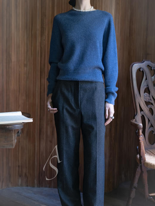 Margaret Howell 25AW 炭灰色fox brothers法兰绒意制直筒裤 商品图6