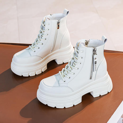 马丁靴英伦风小个子，加绒短靴子厚底内增高女靴AM-216 商品图3