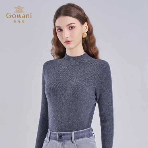 【100%山羊绒】乔万尼2025冬新品小高领亲肤软糯羊绒打底衫ED4M820 商品图2