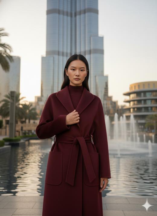 立领双袋双面手工羊绒大衣 商品图4