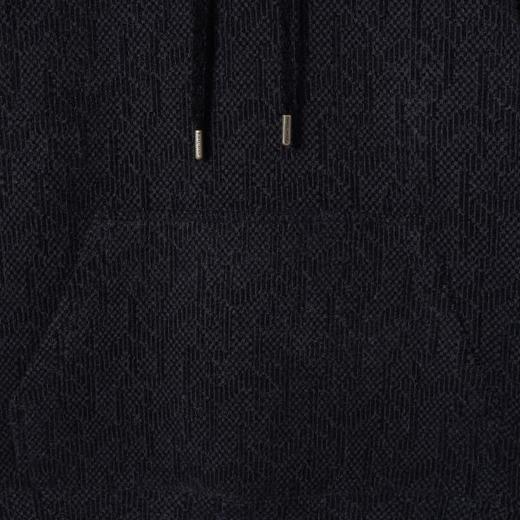 WY1465SDSA男士秋冬新款痞帅男装简约提花暗纹绒毛抽绳连帽卫衣百搭情侣 商品图3