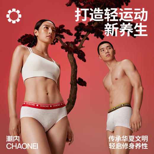潮内女士莫代尔麻灰三角内裤&男士莫代尔麻灰内裤 商品图0