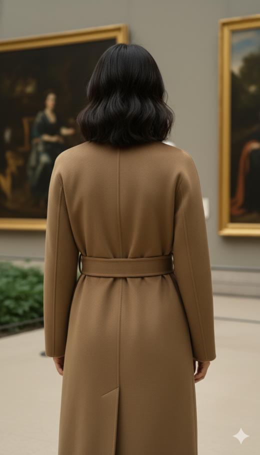 AG同款无领收腰女神款双面手工大衣（附腰带） 商品图4