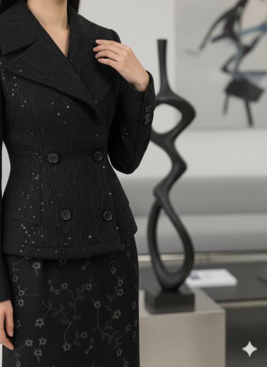 大翻领双排扣短外套 商品图1