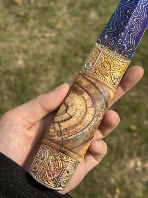 三希堂  现代刀  卷草星空小猎 未开刃 商品图4