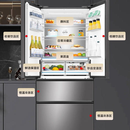 海尔（Haier）冰箱 BCD-503WGHFD14GYU1（灰） 商品图7