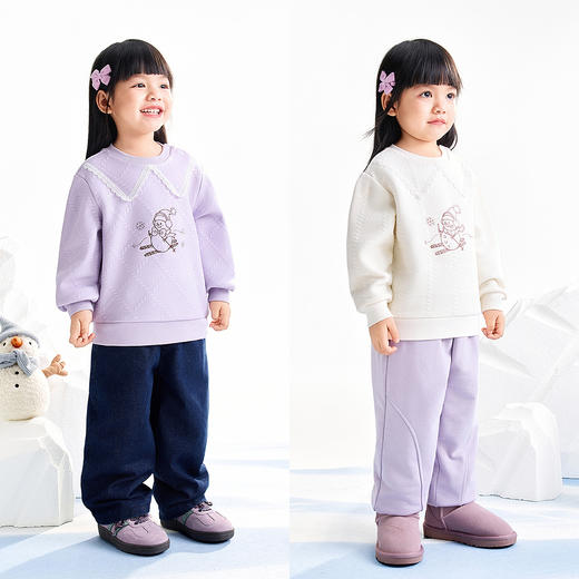 【实体店同款】女童圆领长袖卫衣冬季新款安奈儿童装XG541087 商品图3