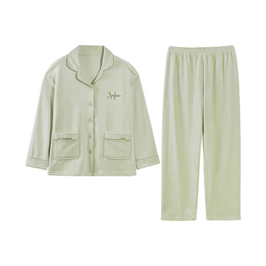 爱帝双面海岛绒厚款长袖翻领家居服套装情侣款 商品图6