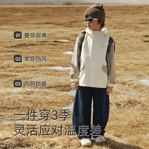 【三合一】英氏儿童羽绒服连帽外套短款秋冬保暖防风男款休闲户外百搭潮流 商品图1