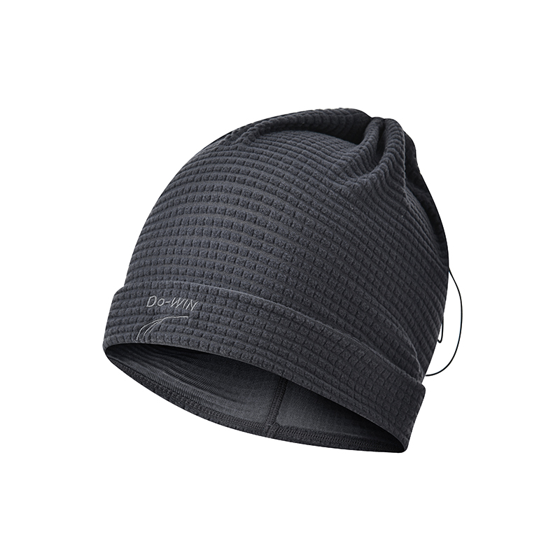 多威秋冬保暖摇粒绒男女弹性抽绳运动跑步围脖两用帽子6152124