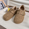 D111305冬季女士加绒加厚懒人一脚蹬休闲勃肯鞋棉鞋 商品缩略图7