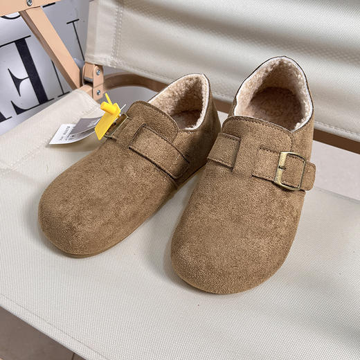 D111305冬季女士加绒加厚懒人一脚蹬休闲勃肯鞋棉鞋 商品图7