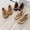 D111309森系复古加绒乐福鞋女2025秋冬款一脚蹬软底勃肯鞋棉鞋 商品缩略图0