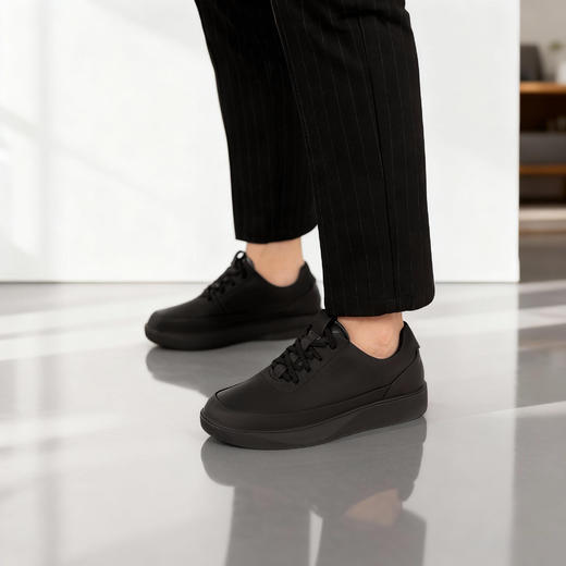 舒乐高男鞋休闲鞋内增高6cm板鞋男款黑色四季百搭运动鞋男厚底 商品图3