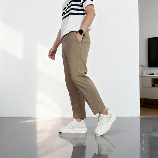 舒乐高鞋子男款增高鞋8cm男鞋透气板鞋休闲鞋厚底白色鞋男 商品图3