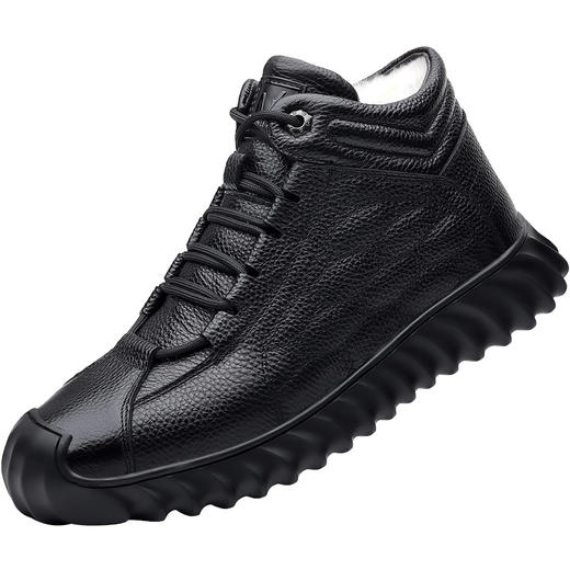 头层牛皮羊毛冬季男士棉鞋高帮休闲真皮加绒加厚保暖爸爸皮鞋男款 商品图4