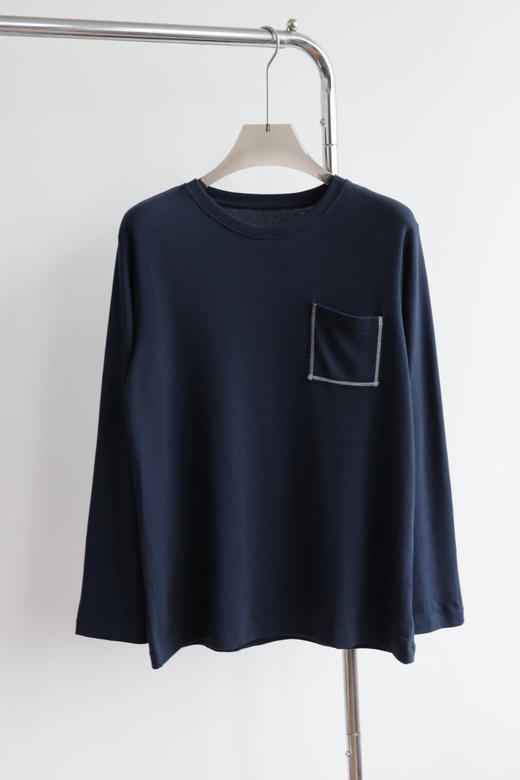 男款 华夫格 宽松睡衣居家服套装 长袖+长裤 PJ041 商品图3