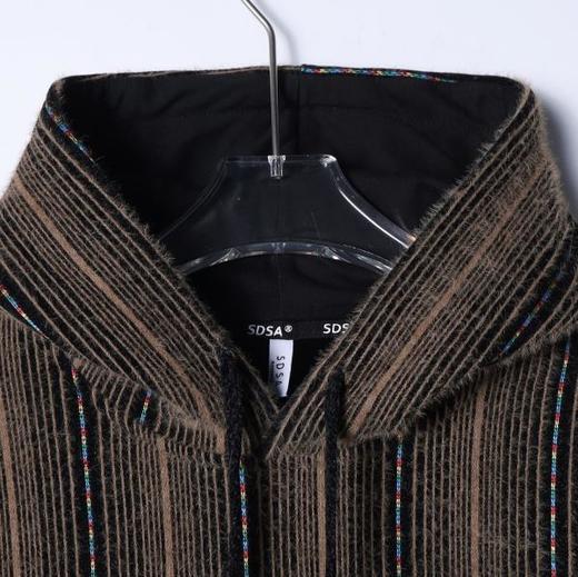 WY1312SDSA男士秋冬新款痞帅男装简约绒毛竖纹彩色抽绳连帽卫衣百搭时尚 商品图2