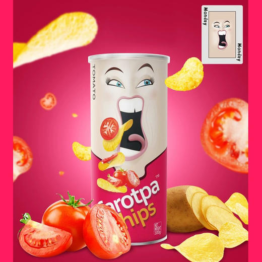 马来西亚carotpa扑克牌番茄味薯片100g 商品图0