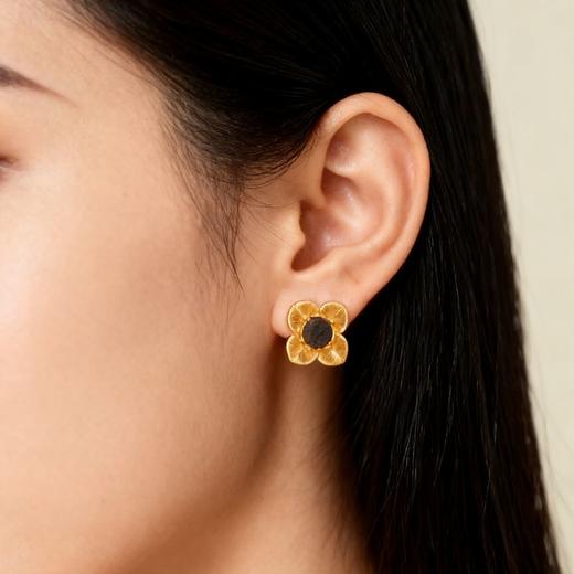 花开向阳·温暖香伴丨天然芽庄白奇楠包金饰品 沉水级 SP10029 商品图1