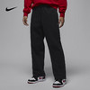 Jordan耐克男裤子冬季刺绣运动裤宽松加绒黑色直筒长裤IB7239-010 商品缩略图0