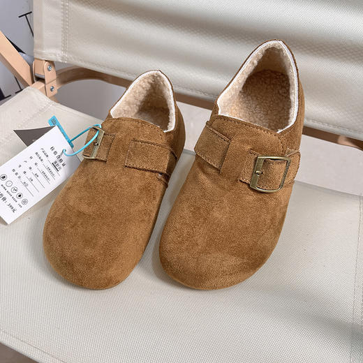 D111305冬季女士加绒加厚懒人一脚蹬休闲勃肯鞋棉鞋 商品图2