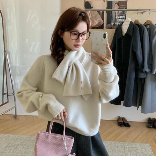 BeauMuse韩系慵懒百搭毛衣（赠同色系围巾） 商品图5