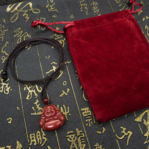 朱砂弥勒佛吊坠项链 商品图8