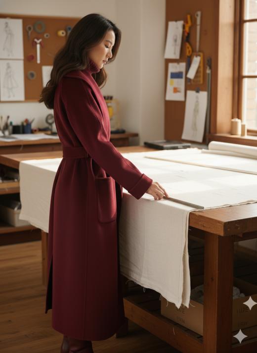 中长款双面手工大衣 商品图2