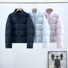 D111349可盐可甜纯色胸前小字母标志短款面包羽绒服 商品缩略图0