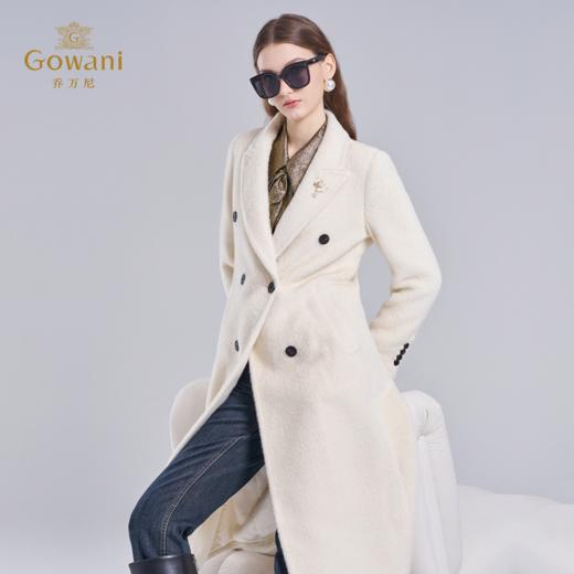 乔万尼羊驼毛羊毛大衣白色秋冬高级感ET4A012 商品图2