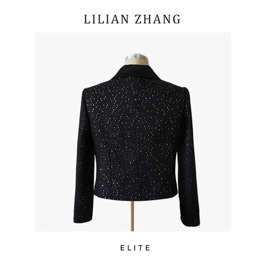 定制—静奢风—星夜香颂—复古奢雅—星夜鎏金小香风短款上衣 2505010 商品图1