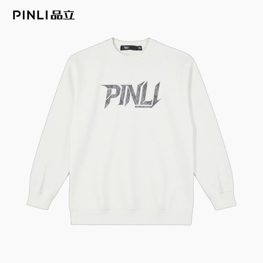 PINLI品立2025秋冬新款潮牌立体字母印花卫衣男宽松套头休闲上衣BG253109013 商品图3
