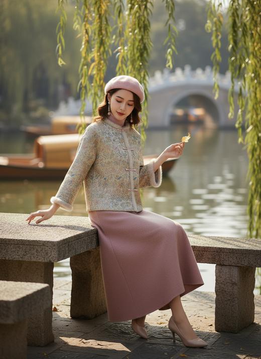 圆领轻国风夹棉两穿外套 商品图2