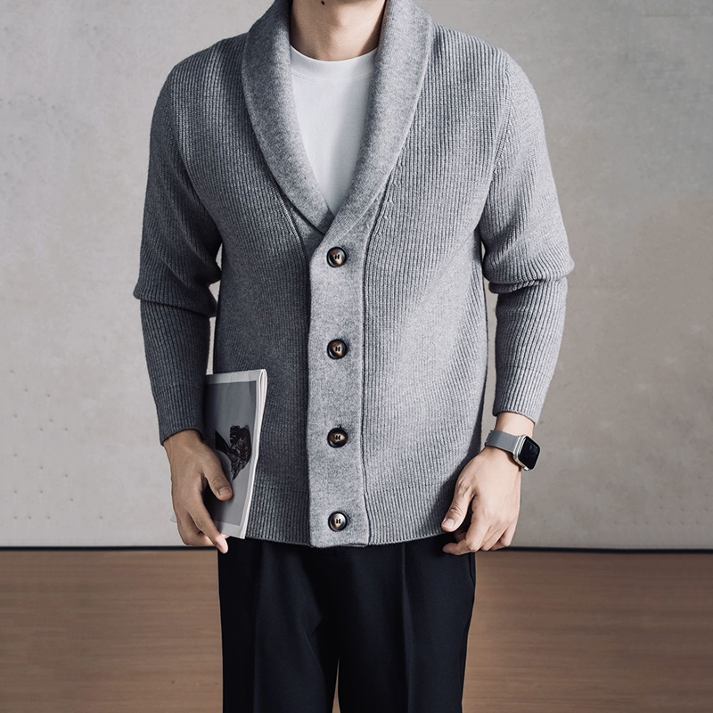 BC同款 SUSX霸总定制·青果领重磅高克重针织开衫S0246293（下单3-7天发货）