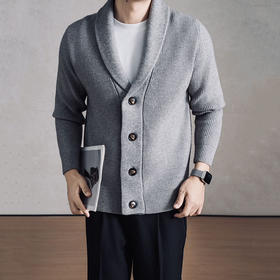 BC同款 SUSX霸总定制·青果领重磅高克重针织开衫S0246293（下单3-7天发货）