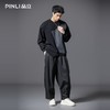 PINLI品立新款设计感拼料宽松卫衣男小众不规则长袖上衣B253109102 商品缩略图1
