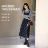 【11/14新品】熙世界伯克利复古格纹假两件连衣裙女2025秋冬新款翻领收腰长裙子 商品缩略图4