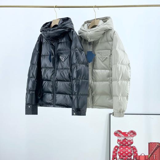 D111350压胶三角铁牌压胶情侣冬季保暖羽绒服外套 商品图1