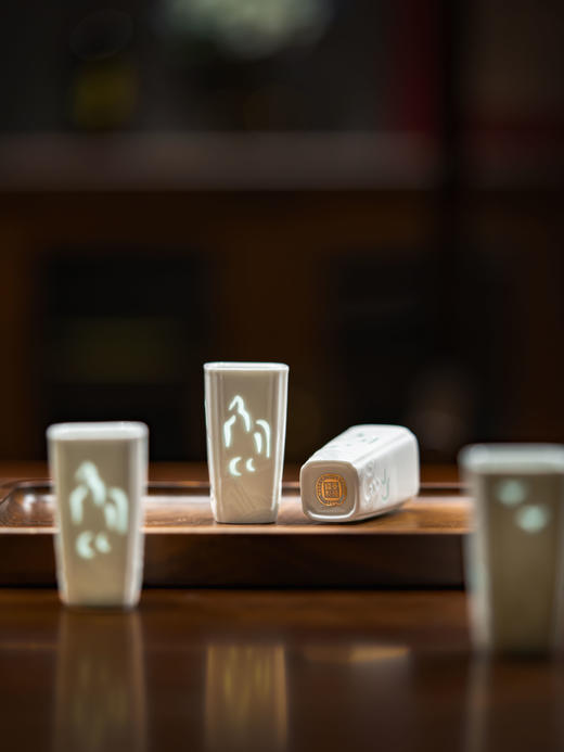 新品 富玉 | 景德镇高温玲珑瓷酒具组合高级感素玲珑高山流水酒具 商品图2