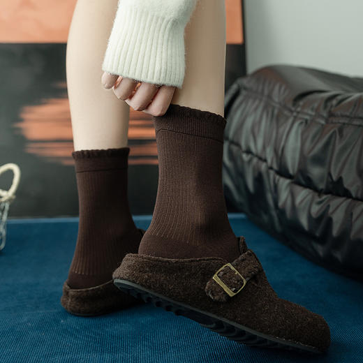 【2双装】女士冬季羊毛袜子抗起球美利奴羊毛袜冬季中长筒袜【6双6折 2522808】 商品图2