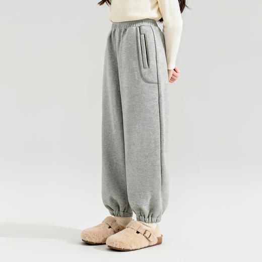 笛莎Deesha 童装女童裤子2025冬新款时尚束脚加绒卫裤 商品图1