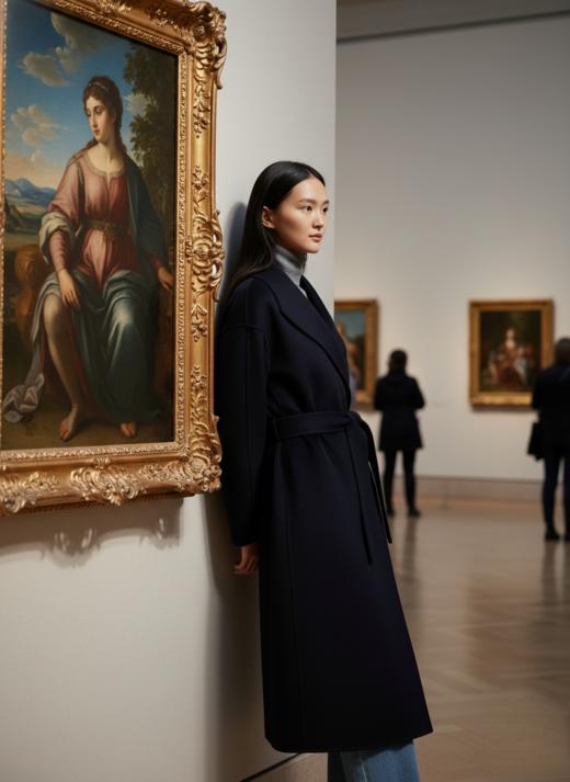 珠边双面手工大衣 商品图1