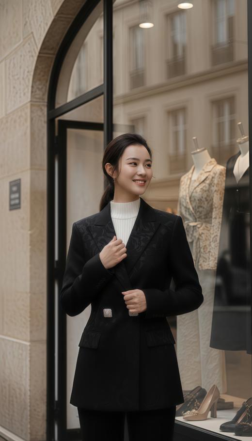 双排扣枪勃领收腰气质西服 商品图1