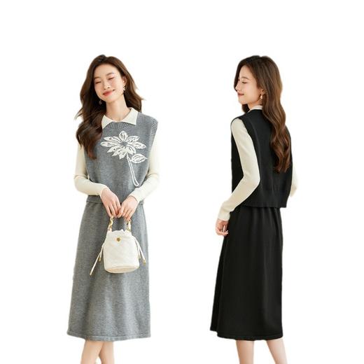 今年流行漂亮套装裙，小个子两件套连衣裙针织裙子CC-ML-0823 商品图4