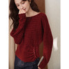 鹿向南「复古情歌」法式复古红色毛衣女秋新款设计感小众长袖上衣 商品缩略图3