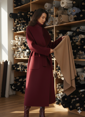 中长款双面手工大衣